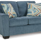 Cashton - Loveseat - Blue