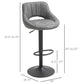 Bar Stools Set of 2, Swivel Counter Height Barstools with Adjustable Height and Cutout Back, Faux Leather Upholstered Bar Chairs with Round Metal Base and Footrest, Grey