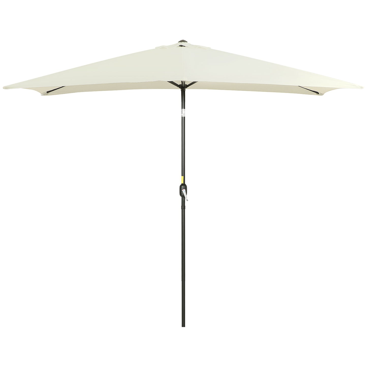 6.5x10ft Rectangle Aluminum Tilt Patio Umbrella, Garden Market Parasol, Outdoor Sunshade Canopy with Crank, Cream White
