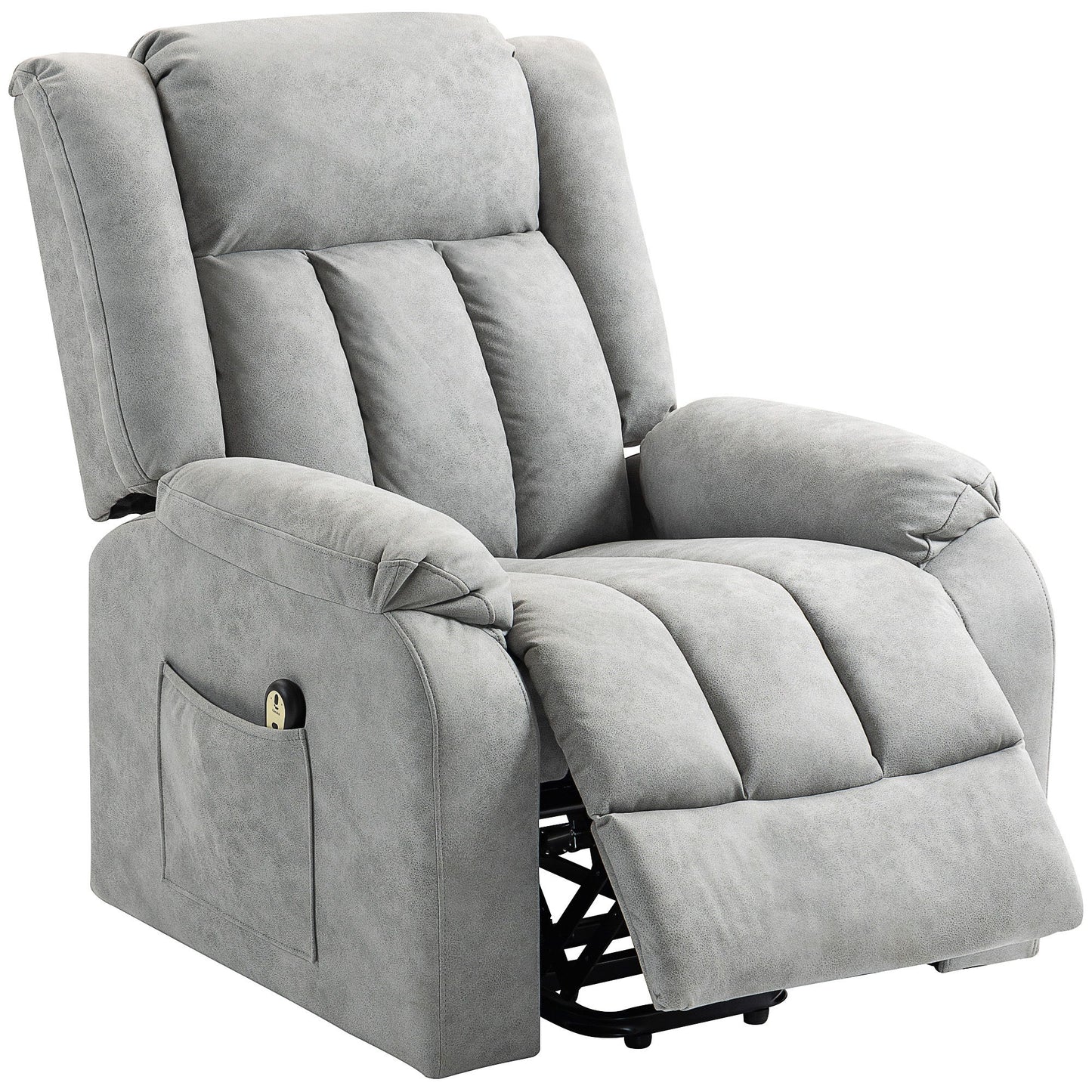 Microfibre Electric Recliner-Light Grey