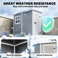 4x5 Lean to Garden Shed with Window Lockable for Garden Tool Storage Grey