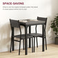 Dining Table Set for 2, 3 Piece Kitchen Table and Chairs with Metal Legs for Small Spaces, Grey Wood Effect
