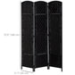 6ft Folding Room Divider, 3 Panel Wall Partition with Wooden Frame for Bedroom, Home Office, Black