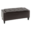 Tufted Storage Ottoman Bench - Brown