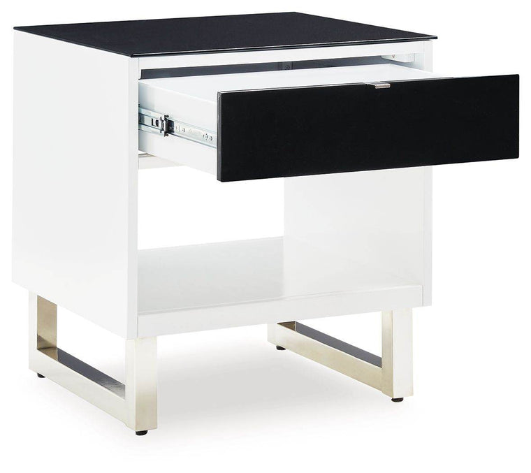 Gardoni - White / Black - Rectangular End Table - Forward Furniture