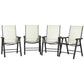 4-Piece Folding Chair Set for Relaxing on Patio Balcony Garden, Comfortable Outdoor Furniture with Armrests, Beige