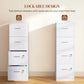Vertical Filing Cabinet with Lock, 4 Drawer File Cabinet with Adjustable Hanging Bar for A4 and Letter Size, White