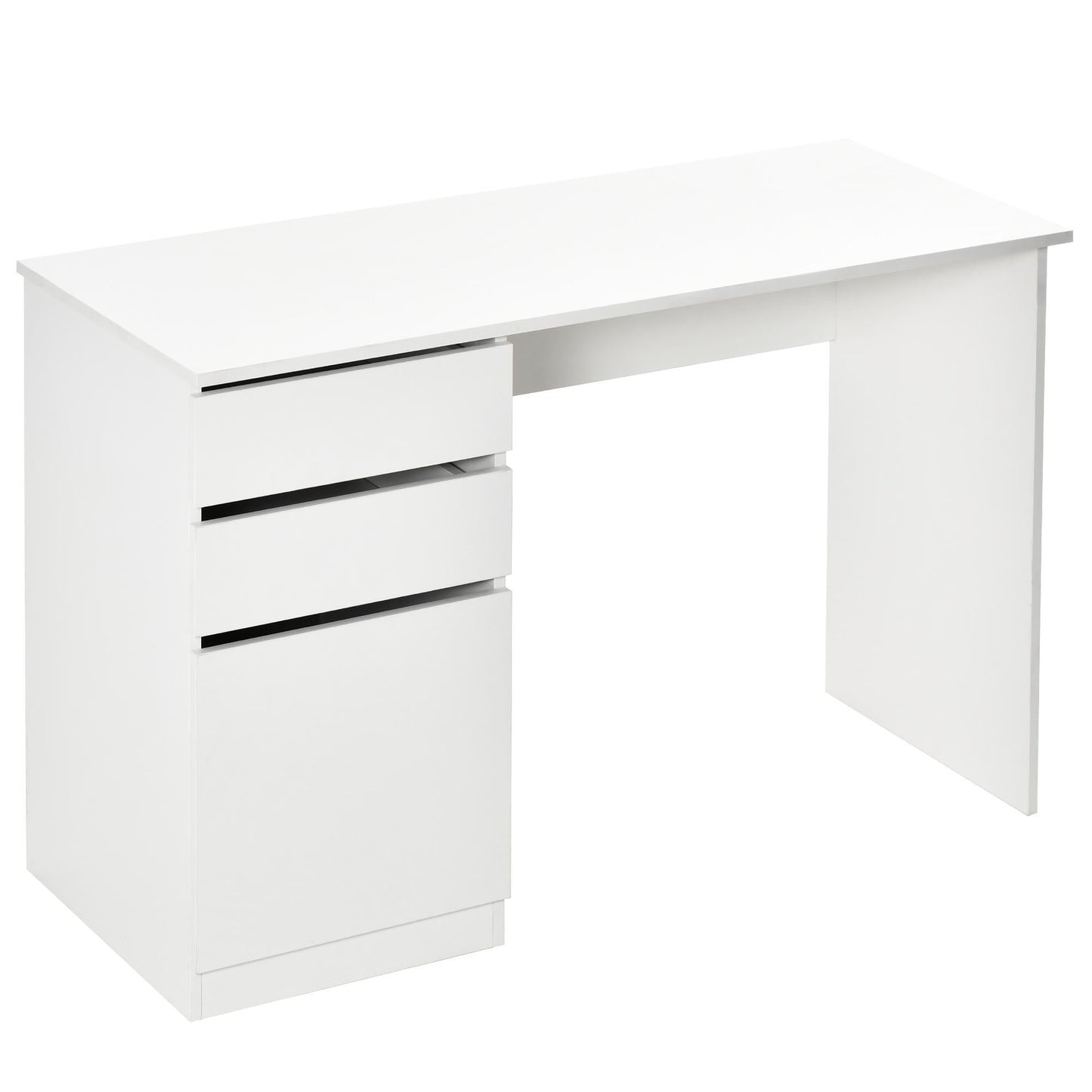 Computer Desk with Storage Drawer and Cabinet - White
