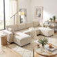 Modular U Shaped Couch, Sectional Sofa with Double Chaises and Spring Cushions, Beige