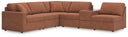 6 Pc. Sectional With Storage Console And 3 Armless Chairs