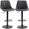 Swivel Counter Height Bar Stools Set of 2 with Back - Black