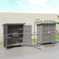 Wooden Garden Storage Shed Kit Wood Garage Tool Organisation Cabinet with 2 Door, 34" x 18" x 38", Grey