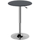 Round Adjustable-Height Bar Table with Chrome Base - Black