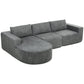 L-Shaped Cloud Modular Sectional Sofa with Chaise - Dark Grey