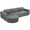 L-Shaped Cloud Modular Sectional Sofa with Chaise - Dark Grey