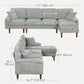 L-Shaped Sectional Sofa with Reversible Chaise - Grey