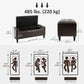 Storage Ottoman Bench, PU Leather Upholstered Bench with Tufted Design, Brown