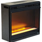 Entertainment - Black - Fireplace Insert Glass/Stone