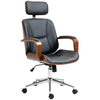 PU Leather Office Chair with Removable Headrest - Black