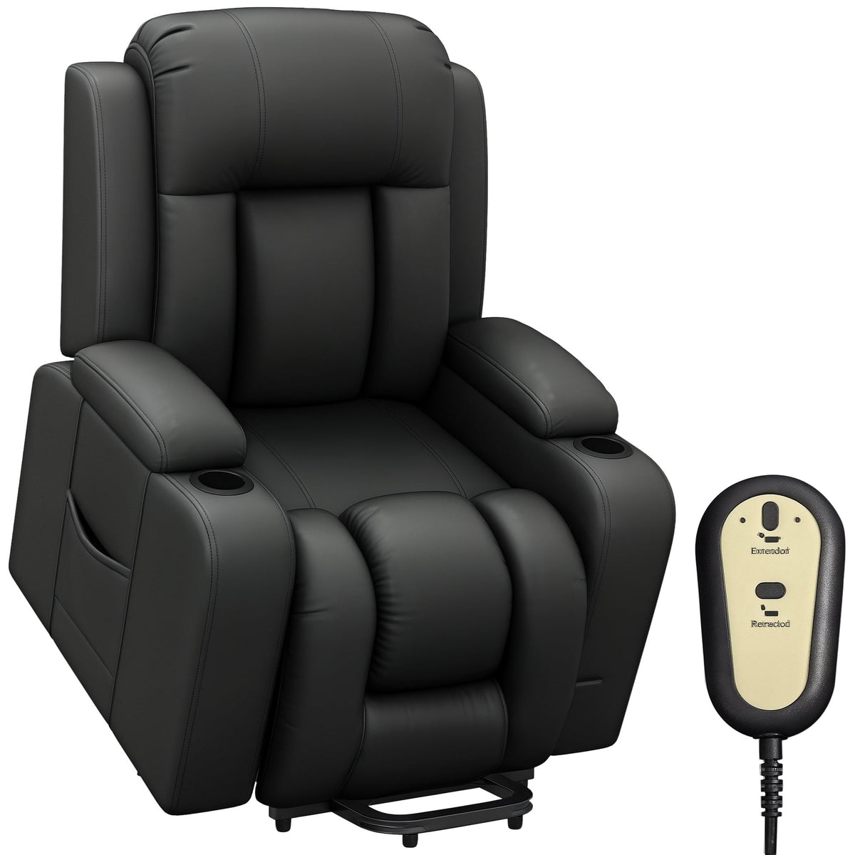 Power Lift Recliner with Footrest and Remote - Grey