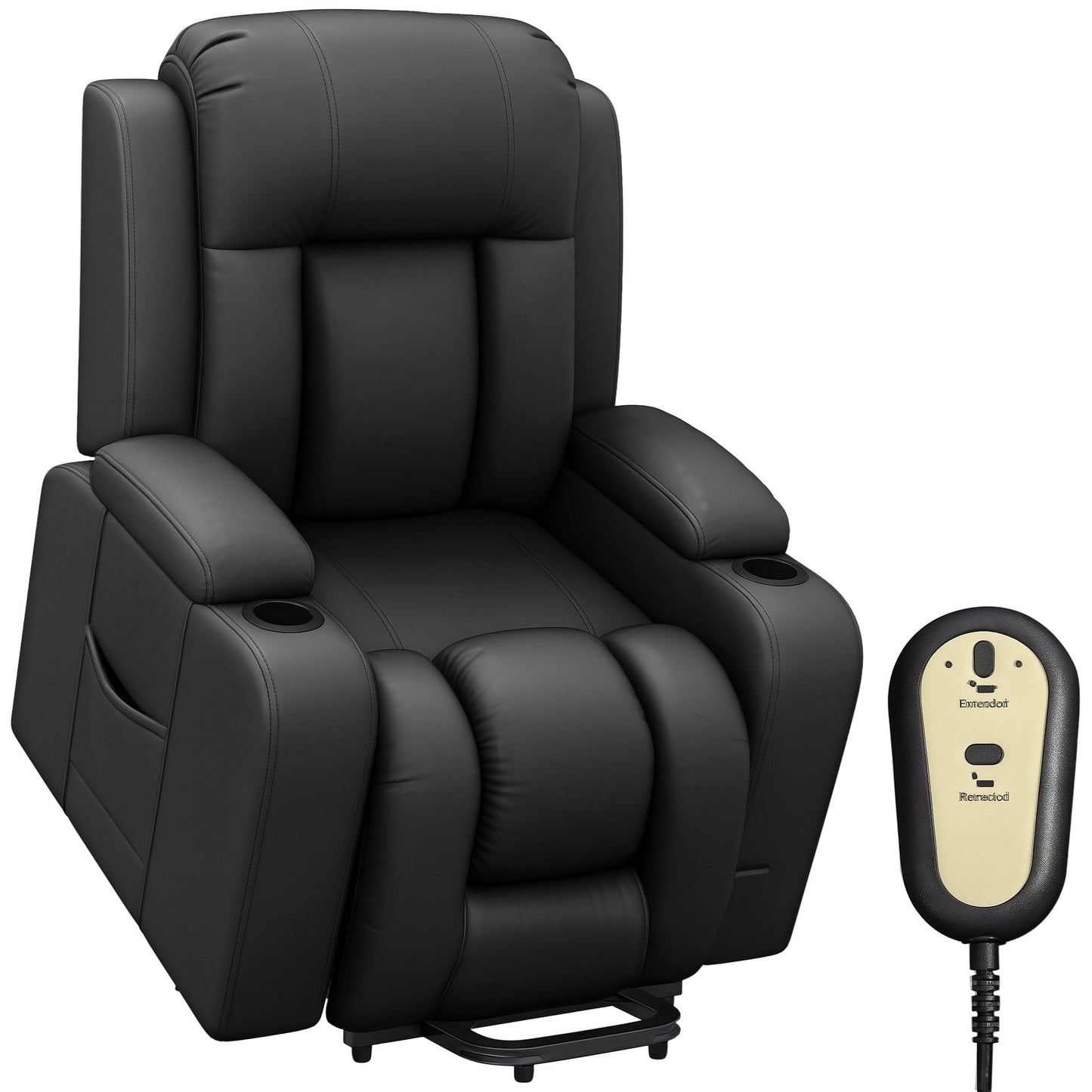Power Lift Recliner with Footrest and Remote - Grey