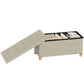 Velvet Foldable Storage Ottoman Footrest - Cream White