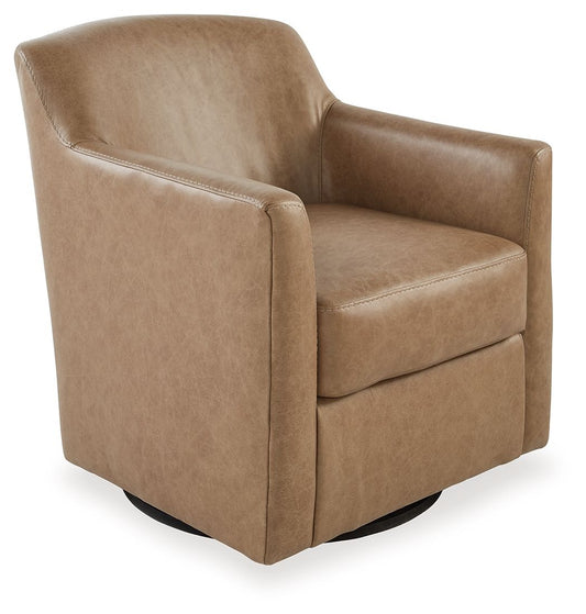 Bradney - Tumbleweed - Swivel Accent Chair - Leather Match