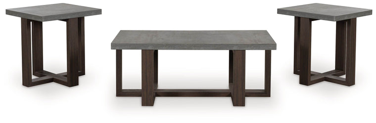 Dynnford - Gray / Brown - Occasional Table Set (Set of 3) - Forward Furniture