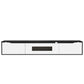High-Gloss TV Stand with Customizable LED Lighting and Versatile Mounting Options, Modern Design, 71" L x 12" W x 12" H, Black+White