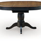 Clorazi - Oval Dining Room Butterfly Extension Table - Black / Brown
