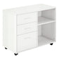 3-Drawer Lateral Filing Cabinet on Wheels - White