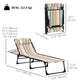 2pcs Folding Lounge Chair, Adjustable Chaise Lounge with Headrest, Reclining Lounger Cot for Camping, Multi-colored