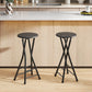 Set of 2 Foldable Barstools, Counter Height Bar Stools with Footrest and Steel Legs for Kitchen Island, Black