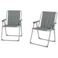 2 Pack Outdoor Folding Chair Set, Portable Camping Chairs with Armrest, Oxford Fabric Seat, Outdoor Chairs, Grey