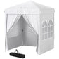 6.7' x 6.7' Pop-Up Canopy Tent with Sidewalls, Height-Adjustable, Carry Bag Included, for Outdoor, Garden, Patio, White