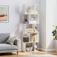 5-Tier S-Shaped Geometric Bookshelf - White