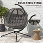 Double Egg Chair with Stand, 2 Person Hanging Swing Egg Chair with Cushion, Pockets, Grey