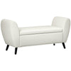 Upholstered Storage Bench with Arms - Cream White
