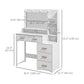 Illuminated Dresssing Table, LED Vanity Table with Mirror, Drawer and Storage Shelves for Bedroom, White