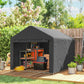 6.6' x 7.8' Portable Shed, Waterproof Bike Tent with Roll-up Zipper Door and Galvanised Steel Frame, Dark Grey