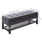 44" Tufted PU Leather Shoe Storage Bench - Brown