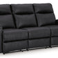 Axtellton - Carbon - Power Reclining Sofa - Faux Leather