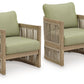 Serena Shores - Lounge Chair With Cushion (Set of 2) - Beige / Green