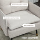 Accent Chair, Upholstered Armchair with Tufted Back Cushion and Steel Legs for Living Room, Bedroom, Cream White