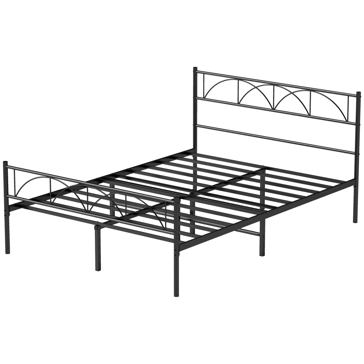 Full Metal Platform Bed Frame with Headboard