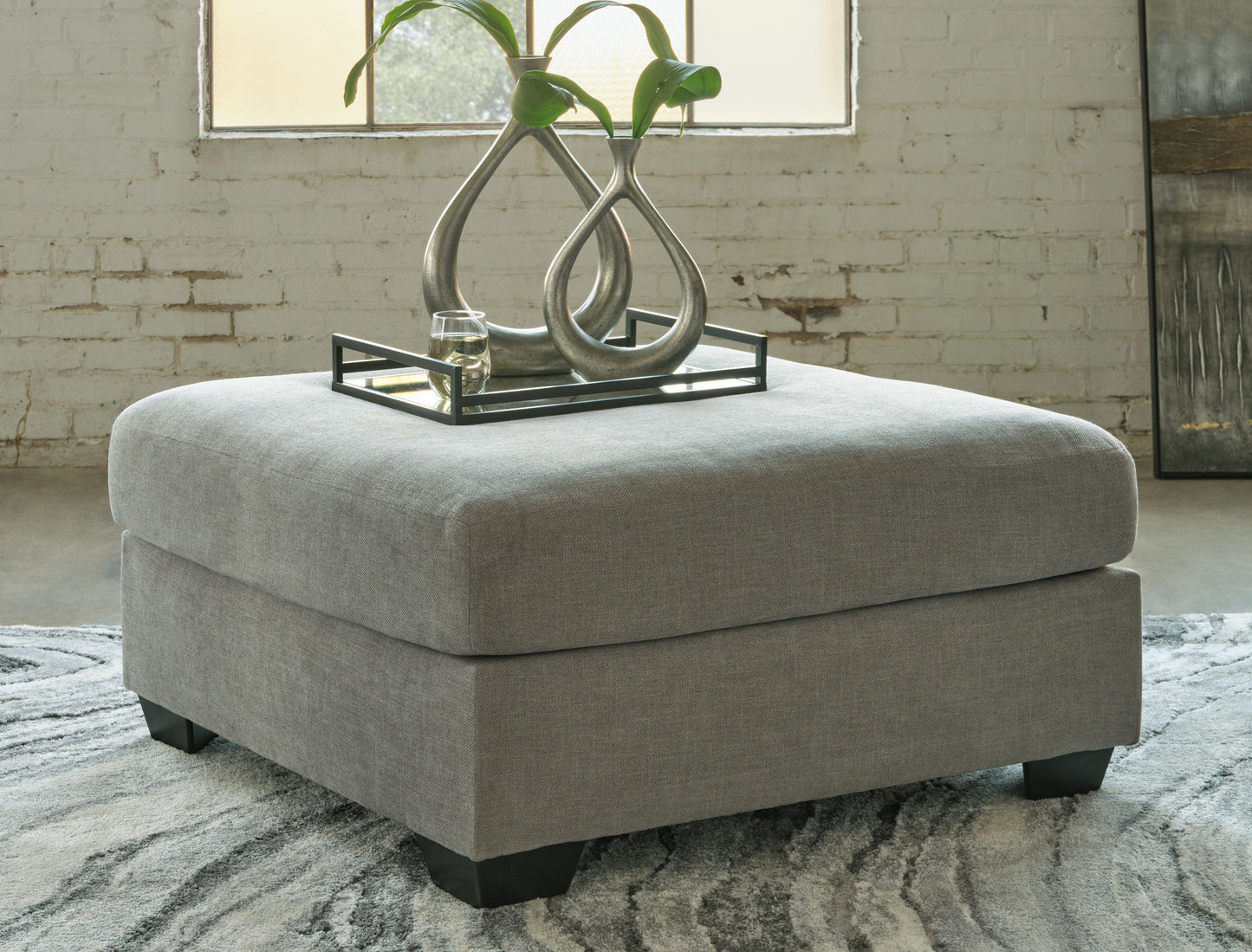 Keener - Ash - Oversized Accent Ottoman