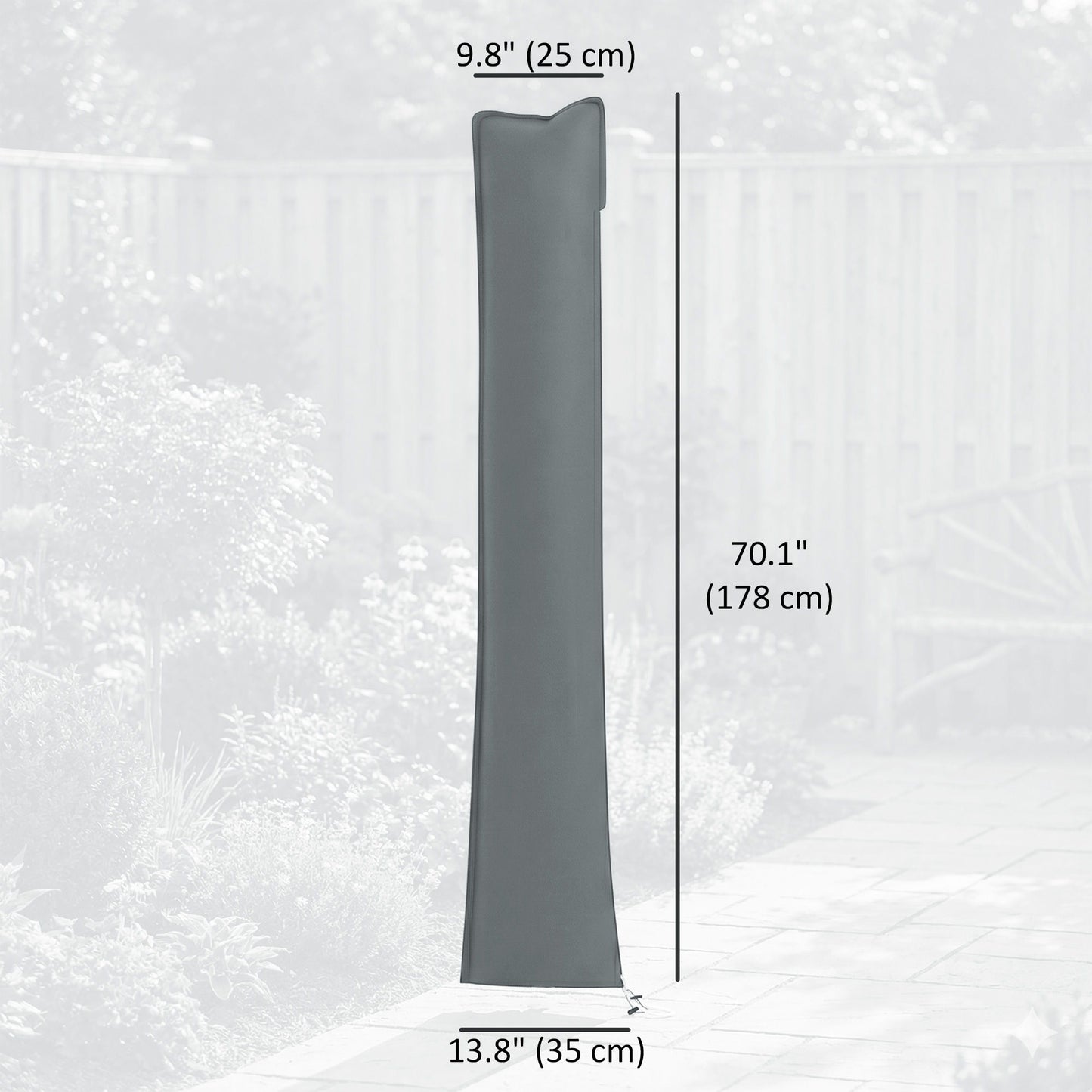 Parasol Cover, Patio Cantilever Cover, Banana Umbrella Cover with Zipper, Grey