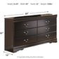 Huey - Black - Six Drawer Dresser