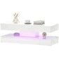 Coffee Table with Adjustable LED Lights, Modern Living Room Table with 2 Drawers, Open Shelf, Remote, High Gloss White