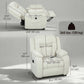 Massage Recliner Chair with Quiet Brushless Motor Pet-Friendly Fabric Power Recliner with 2 Memory Positions Cream White
